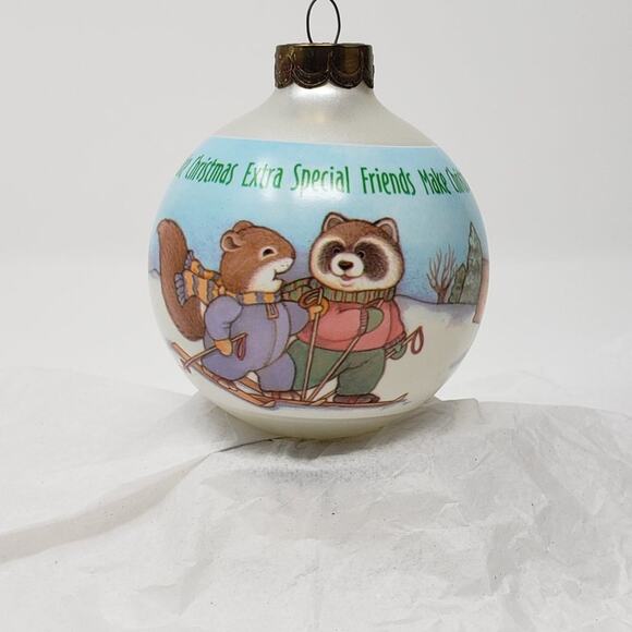 1991 Hallmark Extra Special Friends Glass Bulb Keepsake Holiday Ornament - Picture 5 of 9